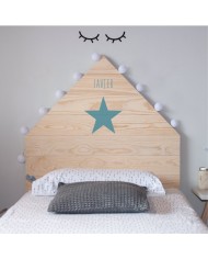 Cabecero casa estrella madera natural