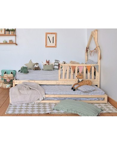 Cama casita frontal con cajón cama nido
