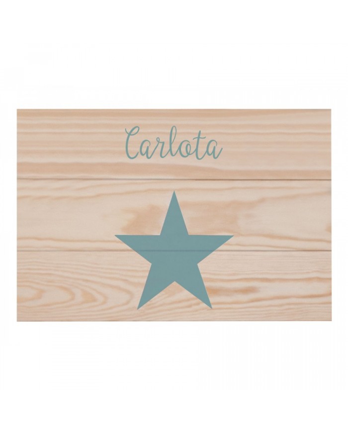 Cuadro estrella madera natural