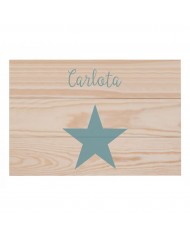 Cuadro estrella madera natural