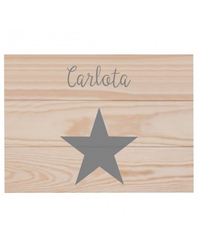Cuadro estrella madera natural