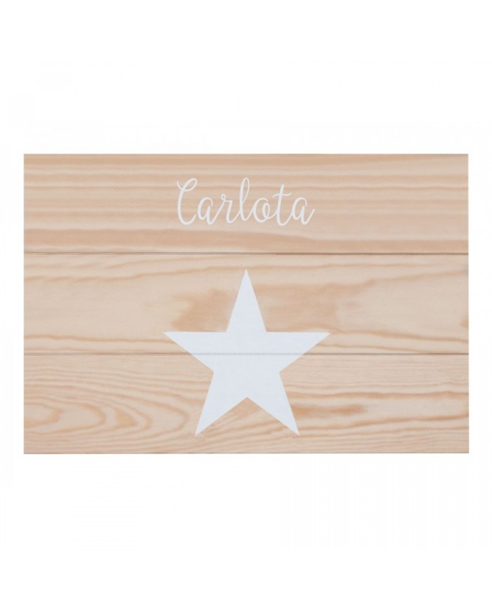 Cuadro estrella madera natural