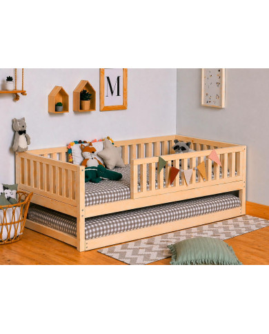 Cama clásica evolutiva 4 barreras con cajón cama nido