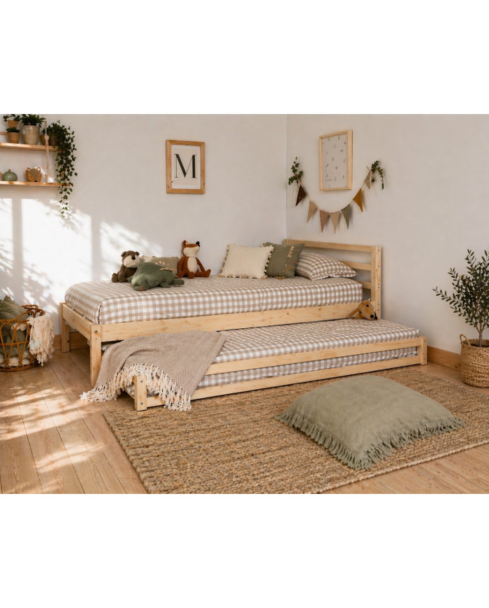 Cama Montessori funcional clásica con cajón cama nido