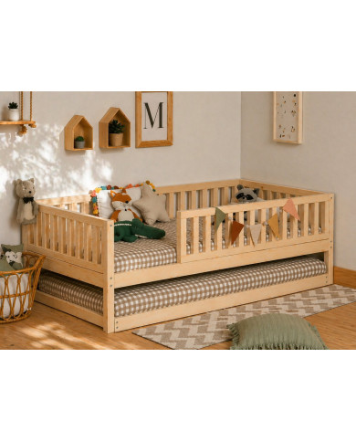 Cama clásica evolutiva 4 barreras con cajón cama nido
