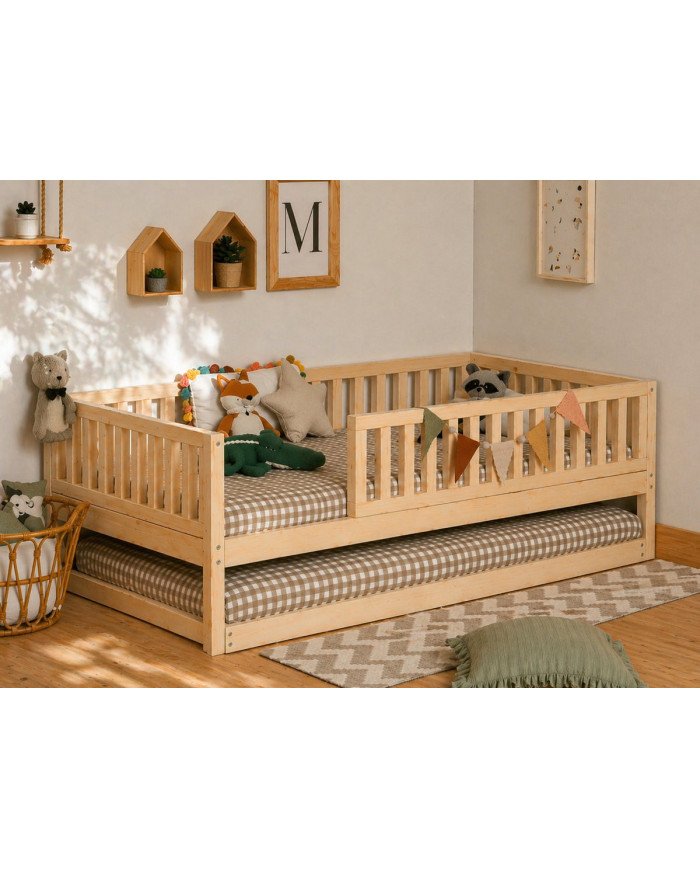 Cama clásica evolutiva 4 barreras con cajón cama nido