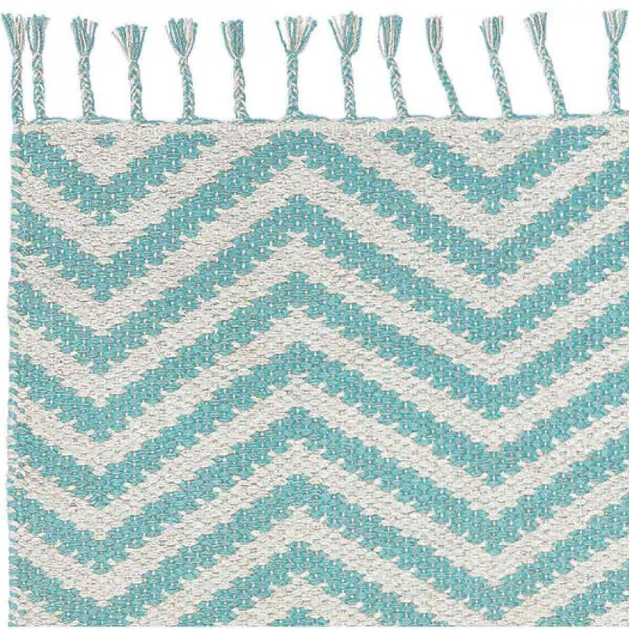 Alfombra Zig Zag verde agua