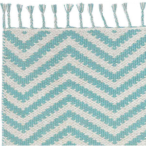 Alfombra Zig Zag verde agua