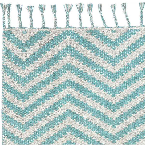 Alfombra Zig Zag verde agua