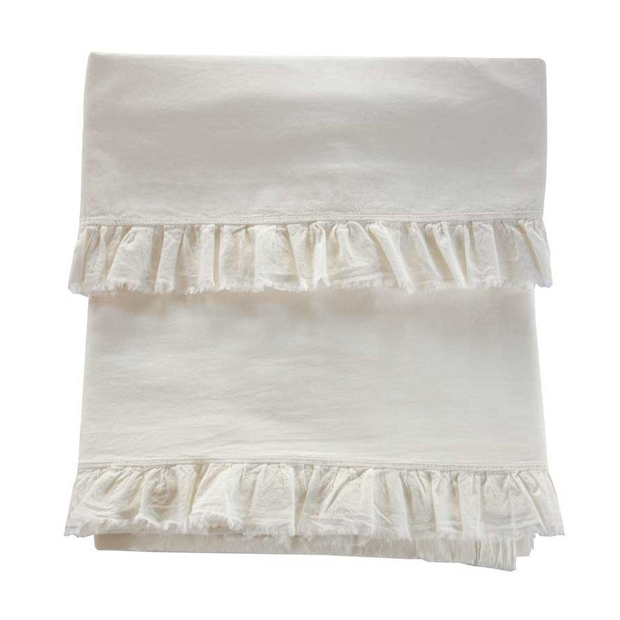 Juego Sábanas Volante Blanco