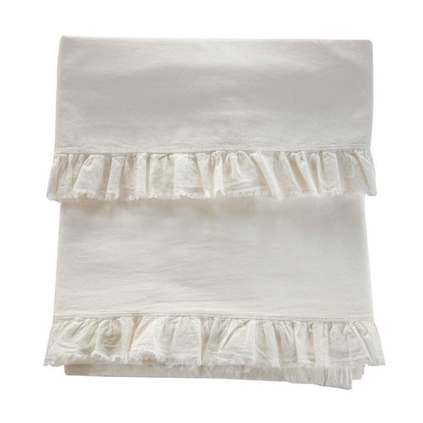 Juego Sábanas Volante Blanco