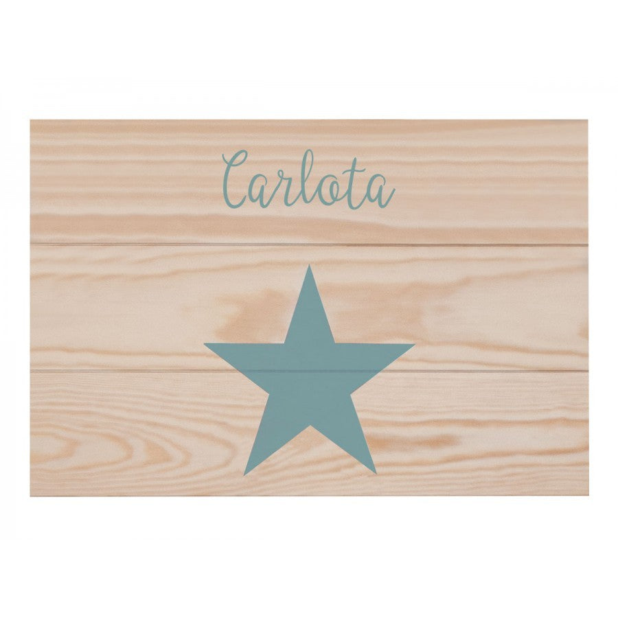 Cuadro estrella madera natural