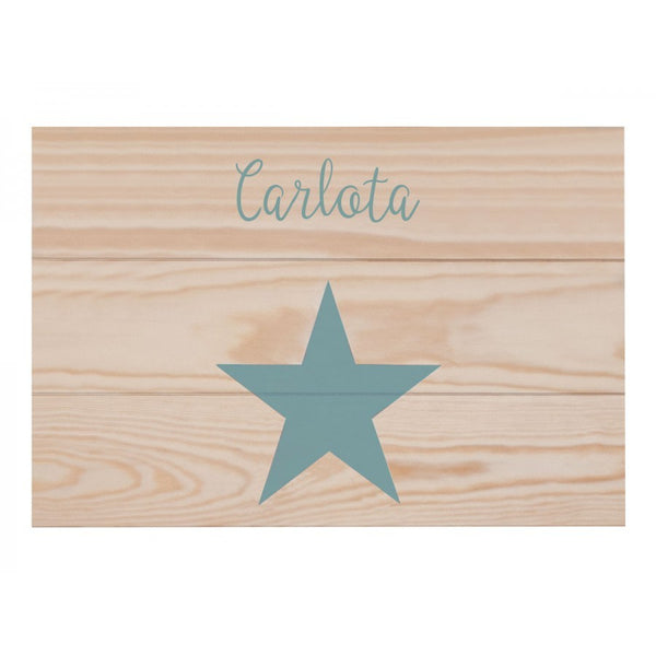 Cuadro estrella madera natural