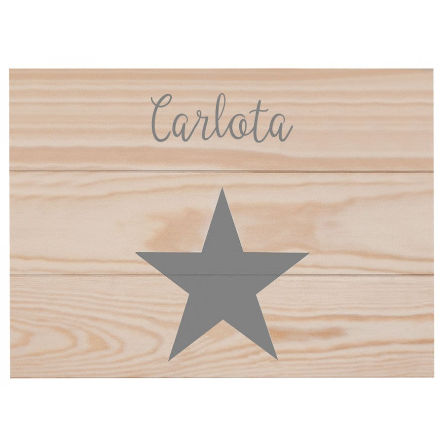 Cuadro estrella madera natural