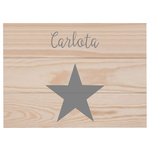 Cuadro estrella madera natural