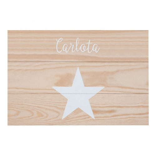 Cuadro estrella madera natural