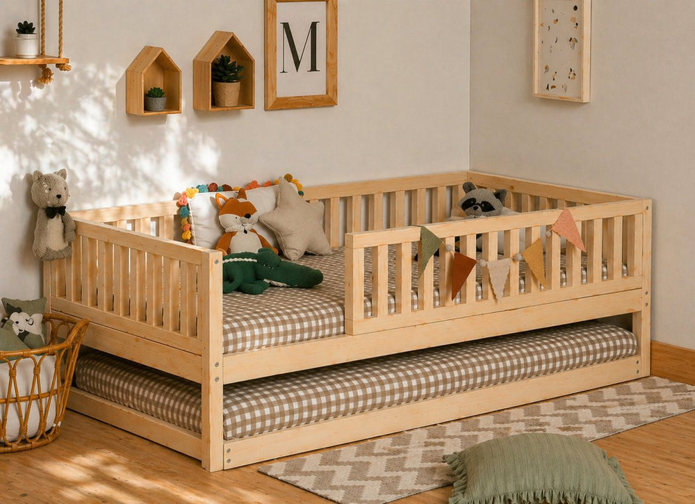 Cama clásica evolutiva 4 barreras con cajón cama nido